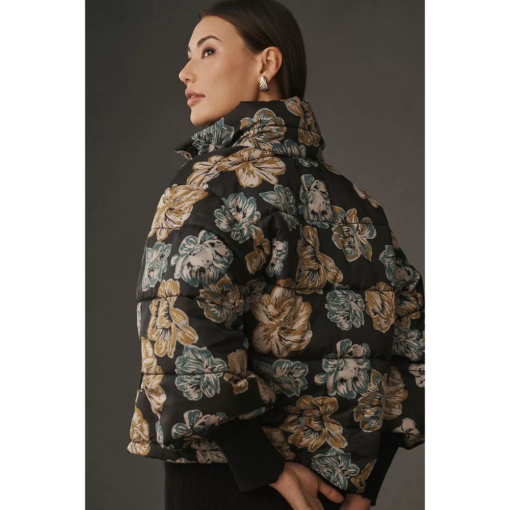 JACKET, NEW Anthropologie Floral Printed Puffer Jacket, Size Small - Picture 3 of 15